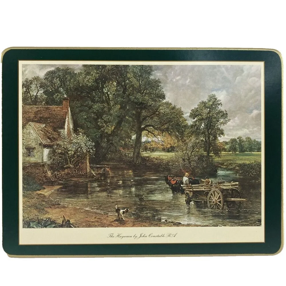 Vintage Clover Leaf Cork Back‎ Table Mats Set of 6 Landscapes by John Constable